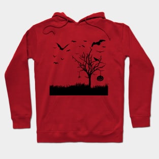 Landscape Bats Spider Pumpkin Jackolantern Hoodie